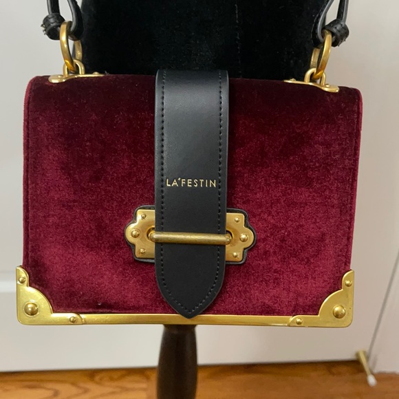 la’festin Handbags - LA’Festin red velvet cross body mini handbag